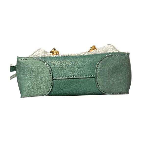 LC Lauren Conrad Kylie Green Mini Crossbody Bag Gold Chain Top Handle Purse - Picture 5 of 9